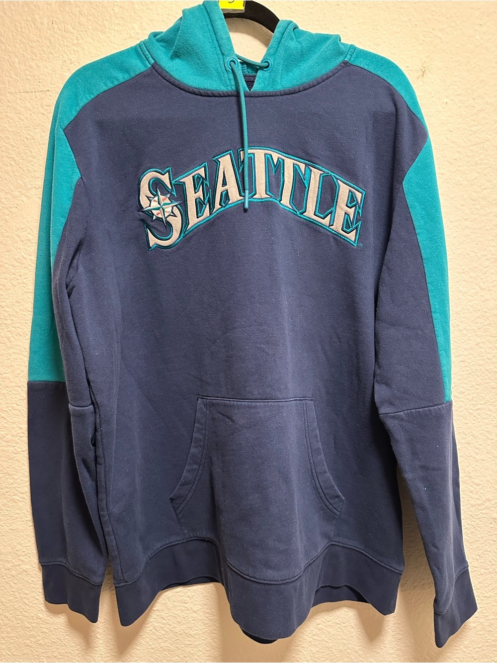 Seattle Mariners Majestic Hoodie Men’s XL Navy Teal MLB Pullover Embroidered